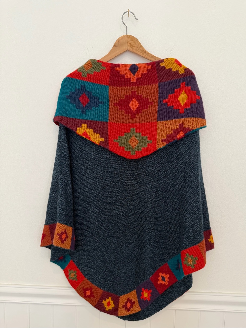 NWOT Baby Alpaca Poncho Cape, Made in Peru Geometric Southwestern - One Size
